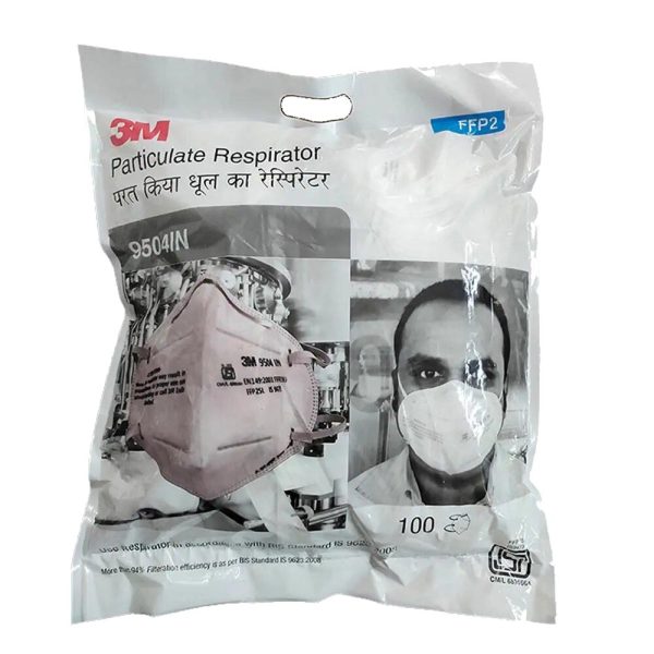 3M 9504 IN FFP2S Mask (Pack of 100) - Dentalstall India