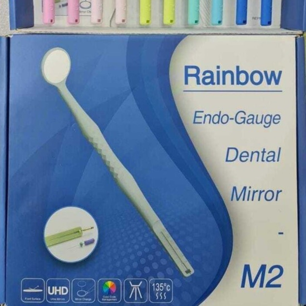 Motranser Rainbow M2 Dental Mirrors with Endo Guage (Pack of 10) - Dentalstall India